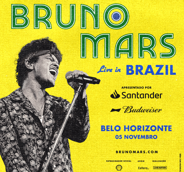 Vendo 2 ingressos do Show do Bruno Mars dia 05/11 no Mineirão
